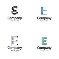 brev e stor logotyp packa design kreativ modern logotyper design för din företag vektor