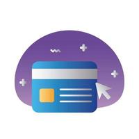 kreditkort plast pengar lutning stil ikon vektor