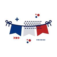 Girlanden mit Frankreich Flagge flachen Stil vektor