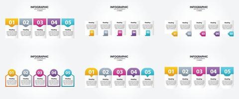 flaches Designset der Vektorillustrations-Infografiken für Werbebroschürenflieger und -zeitschrift vektor