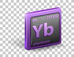 chemisches Ytterbium-Element. chemisches Symbol mit Ordnungszahl und Atommasse. vektor