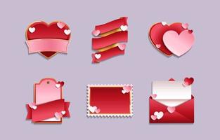 Valentinstag Etikett und Abzeichen Vorlagen