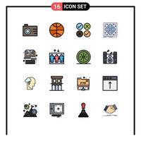 16 kreative Symbole moderne Zeichen und Symbole der Tastatur E-Book-Tick-Buch-Matrix editierbare kreative Vektordesign-Elemente vektor