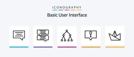 Basic Line 5 Icon Pack inklusive . Kennzeichen. Topologie. Verknüpfung. kreatives Symboldesign vektor