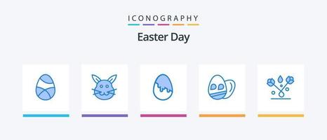 Easter Blue 5 Icon Pack inklusive Ostern. Ferien. Hase. Ostern. Ei. kreatives Symboldesign vektor