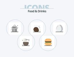 mat och drycker platt ikon packa 5 ikon design. matlagning. mat. mat. drycker. kyckling vektor