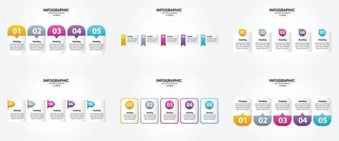 flaches Designset der Vektorillustrations-Infografiken für Werbebroschürenflieger und -zeitschrift vektor