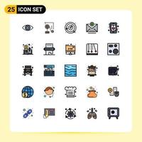 Stock Vector Icon Pack mit 25 Zeilen Zeichen und Symbolen für Beat Address Exparimant Physik fügen bearbeitbare Vektordesign-Elemente des Sonnensystems hinzu