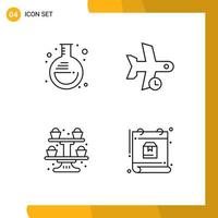 4 universelle Filledline-Flachfarben für Web- und mobile Anwendungen Experimentieren Sie mit bearbeitbaren Vektordesign-Elementen für Backlabor-Cupcakes vektor