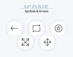 symboler och pilar linje ikon packa 5 ikon design. . pil. vektor