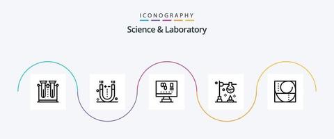 Science Line 5 Icon Pack inklusive Goldener Schnitt. Experiment. Wissenschaft. Chemie. Wissenschaft vektor