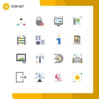 Stock Vector Icon Pack mit 16 Zeilenzeichen und Symbolen für die Verwaltung von Geschäftsgeräten Bildschirminhalt editierbares Paket mit kreativen Vektordesignelementen