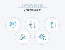 design blaues Icon-Pack 5 Icon-Design. . Text. . Bleistift vektor