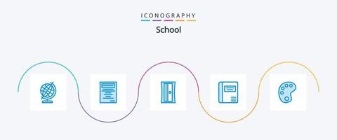 Schulblau 5 Icon Pack inklusive . malen. Werkzeug. Bildung. medizinisch vektor