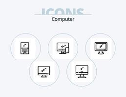 Computer-Line-Icon-Pack 5 Icon-Design. . imac. vektor