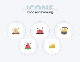 Lebensmittel flach Icon Pack 5 Icon Design. . . Takoyaki. Spaghetti. Lebensmittel vektor
