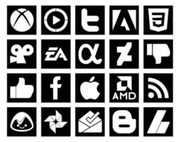 20 Social-Media-Icon-Packs, einschließlich AMD-Facebook-Elektronikkünsten wie Deviantart vektor