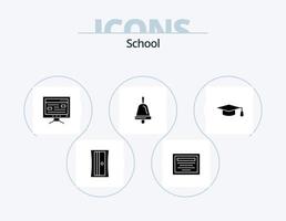 skola glyf ikon packa 5 ikon design. . gradering hatt. studie. utbildning. skola vektor