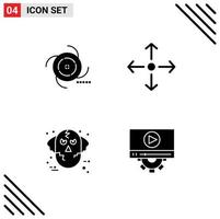 uppsättning av 4 modern ui ikoner symboler tecken för svart halloween galax bygga ut gods Varg redigerbar vektor design element