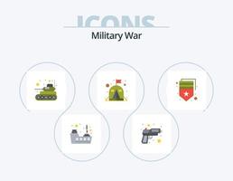 militär krig platt ikon packa 5 ikon design. armén. tält. militär. militär. armén vektor