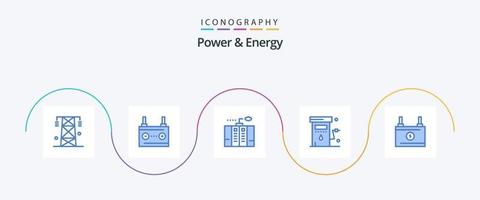 kraft och energi blå 5 ikon packa Inklusive bensin. energi. elektricitet. kraft. energi vektor