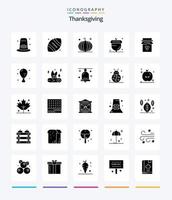Creative Thanksgiving 25 Glyphen solide schwarze Icon Pack wie Season. Flora. Füllhorn. Herbst. das Erntedankfest vektor