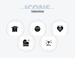 Valentinstag-Glyphen-Icon-Pack 5 Icon-Design. Herz. Heimat. Liebe. Liebe. Valentinsgrüße vektor