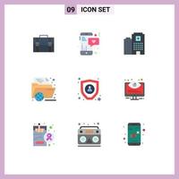 Stock Vector Icon Pack mit 9 Zeilenzeichen und Symbolen für Bildung und mobile Pflege madical editierbare Vektordesign-Elemente