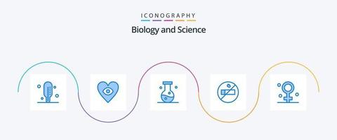 biologi blå 5 ikon packa Inklusive . medicinsk. experimentera. sjukvård. biologi vektor