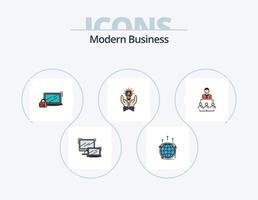 moderne Business Line gefüllt Icon Pack 5 Icon Design. Telefon. Anruf. Tablette. Urlaub. Eintrittskarten vektor