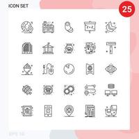 mobil gränssnitt linje uppsättning av 25 piktogram av sparre studier panorera utbildning nyfödd redigerbar vektor design element