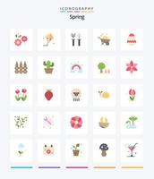 Creative Spring 25 Flat Icon Pack wie Ei. Feder. Garten. Rad. Karren vektor