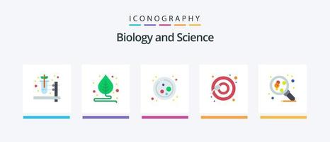 biologi platt 5 ikon packa Inklusive . forskning. vetenskap. molekyl. sperma. kreativ ikoner design vektor