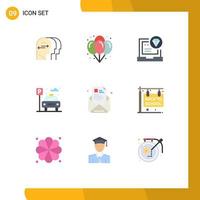 Stock Vector Icon Pack mit 9 Zeilenzeichen und Symbolen für das Leben der E-Mail-Auto-App entwickeln bearbeitbare Vektordesign-Elemente