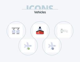fordon platt ikon packa 5 ikon design. transport. fylld. ta. kryssning. transport vektor