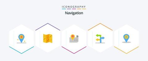 Navigation 25 Flat Icon Pack inklusive . Navigation. löschen vektor