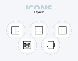 layout linje ikon packa 5 ikon design. . . vektor