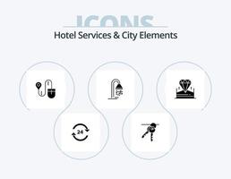 hotelservices und stadtelemente glyph icon pack 5 icon design. Dusche. Hotel. Zimmer. Bad. Suche vektor