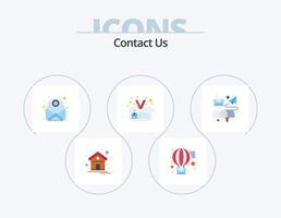Kontaktieren Sie uns flaches Icon Pack 5 Icon Design. Kasten. Identität. Anhang. Identifikation. Ansicht vektor
