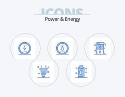 Power und Energie blau Icon Pack 5 Icon Design. Energie. Energie. Energie. Natur. Sozial vektor