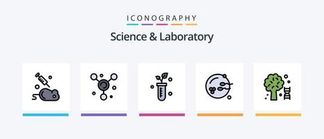 vetenskap linje fylld 5 ikon packa Inklusive . medicin. fortplantning. medicinsk. vetenskap. kreativ ikoner design vektor