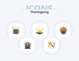 Thanksgiving Flat Icon Pack 5 Icon Design. Herbst. Haferbrei. Schokolade. Lebensmittel. Frühstück vektor
