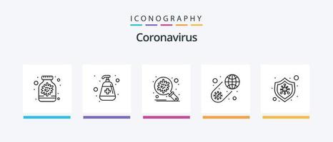 coronavirus linje 5 ikon packa Inklusive mat. sjukdom. sjukdom. bakterie. varna. kreativ ikoner design vektor