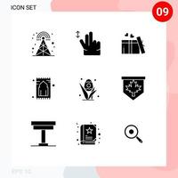 uppsättning av 9 modern ui ikoner symboler tecken för gräs namaz kärlek be bön- redigerbar vektor design element