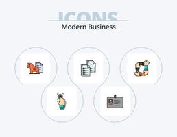 moderne Business Line gefüllt Icon Pack 5 Icon Design. Welt. Verbindung. Exekutive. Kommunikation. Globus vektor