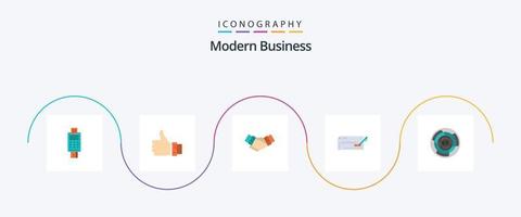 Modern Business Flat 5 Icon Pack inklusive Partner. Unternehmen. Unternehmen. Vereinbarung. Daumen vektor