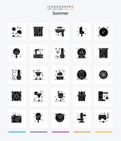 Creative Summer 25 Glyph Solid Black Icon Pack wie Sommer. Eis. Spaß. Lebensmittel. Wasser vektor