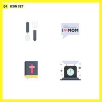 4 kreativ ikoner modern tecken och symboler av bestick påsk restaurang mamma kolla upp vikt redigerbar vektor design element