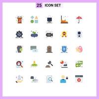 universell ikon symboler grupp av 25 modern platt färger av underhållning resa leksak bil teknologi redigerbar vektor design element