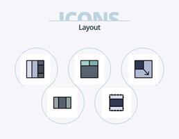 Layoutlinie gefüllt Icon Pack 5 Icon Design. . Ansicht. vektor